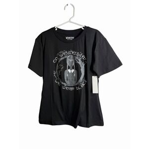 Wednesday girls black short sleeve t shirt size small 6 6x
